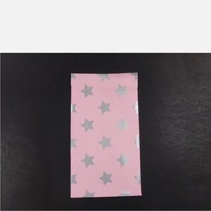 8 of 6x9 SILVER STARS Poly Mailers Lightweight Pink Shipping Mailers